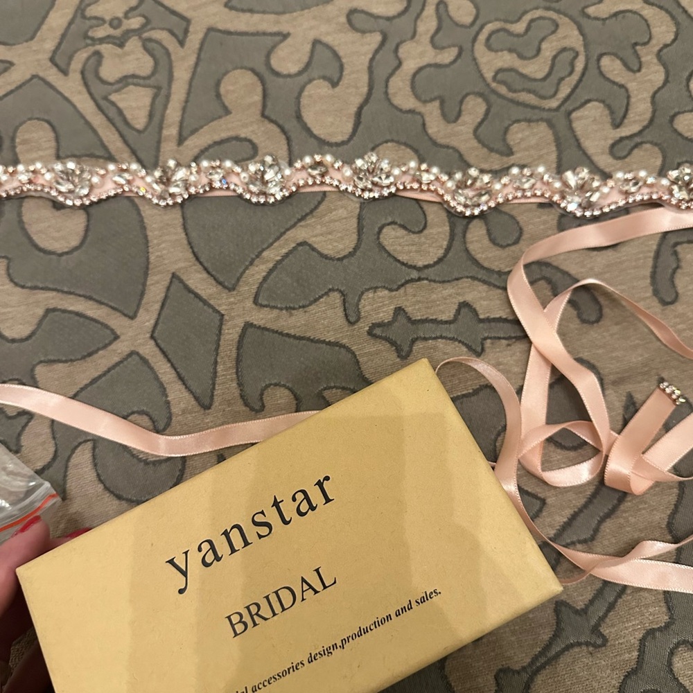 Bridal Pink and Silver Belt